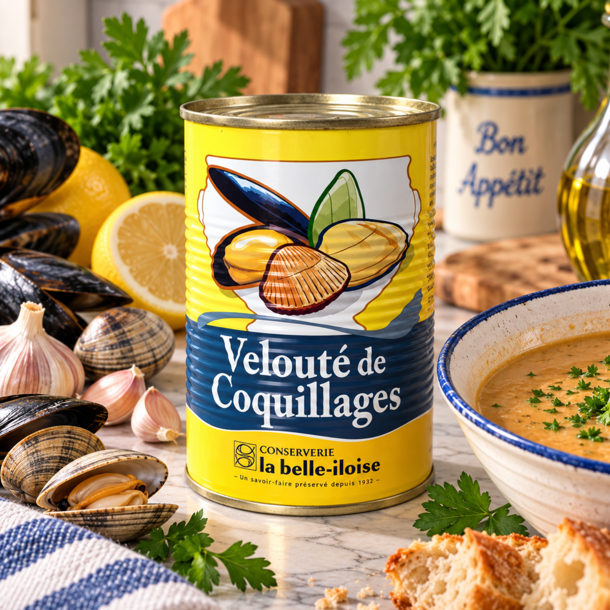 Velouté de coquillages | Muschelcremesuppe | La Belle-Iloise