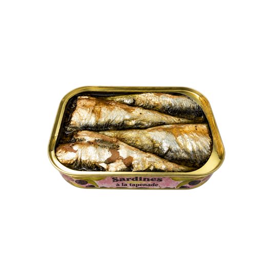 Sardinen | schwarzer Tapenade| La Belle-Iloise | Quiberon | Frankreich