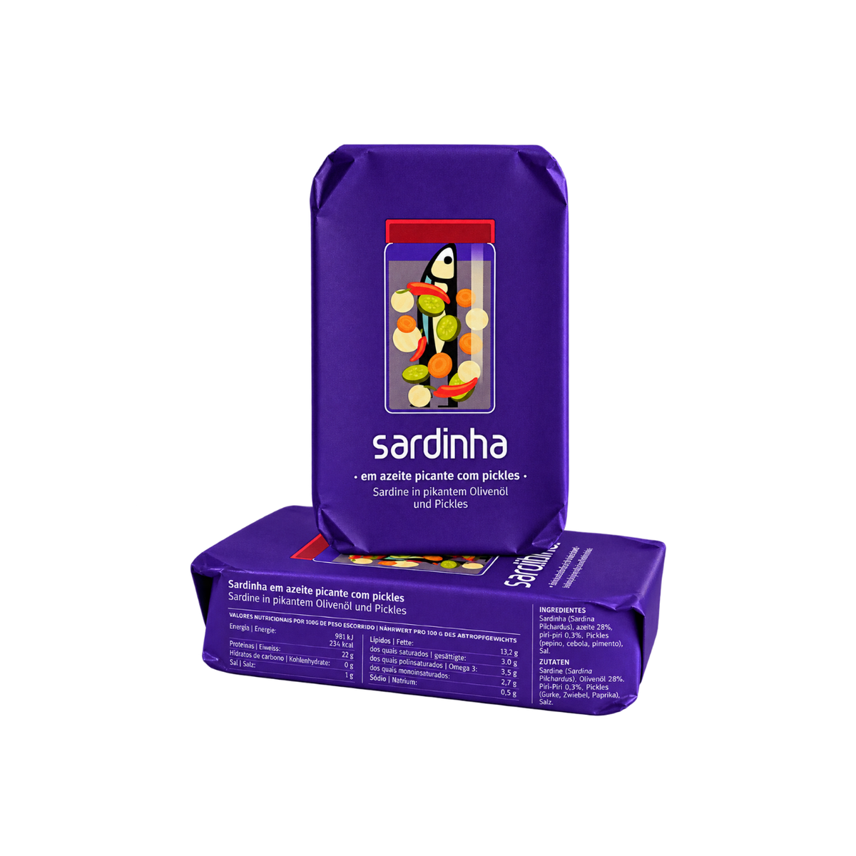 Sardinen | pikantem Olivenöl mit Essiggemüse | Sardinha | Portugal